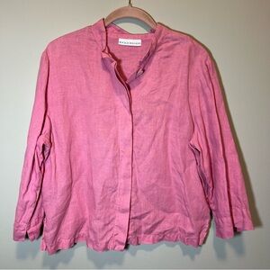 Bryn Walker Pink Linen Button Down Top Medium